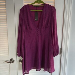 Nasty Gal Purple Polka Dot Dress